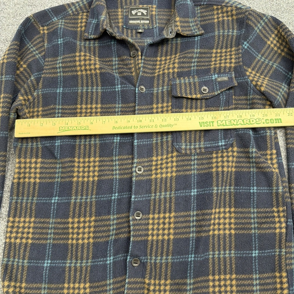 Billabong Shirt Mens L Blue Plaid Adventure Division Fleece Southwestern Aztec - Picture 3 of 6